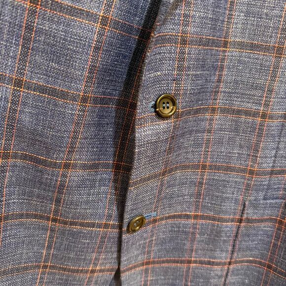 Canali Men's Blue Red Plaid Designer Kei Tailored Jacket Blazer - Picture 4 of 7